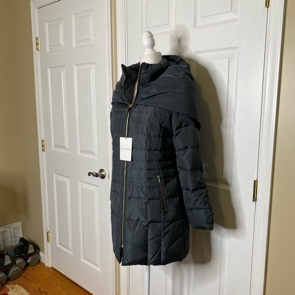 ๐
บcole Haan Zip Front Down Puffer Parka Hooded Graphite - Picture 4 of 8